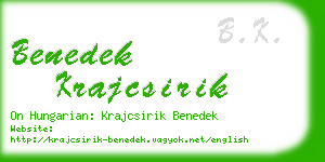 benedek krajcsirik business card